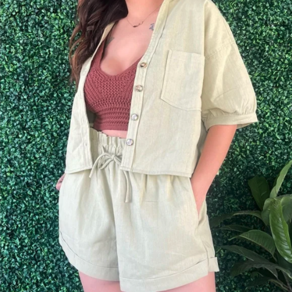 Linen Shorts Sets